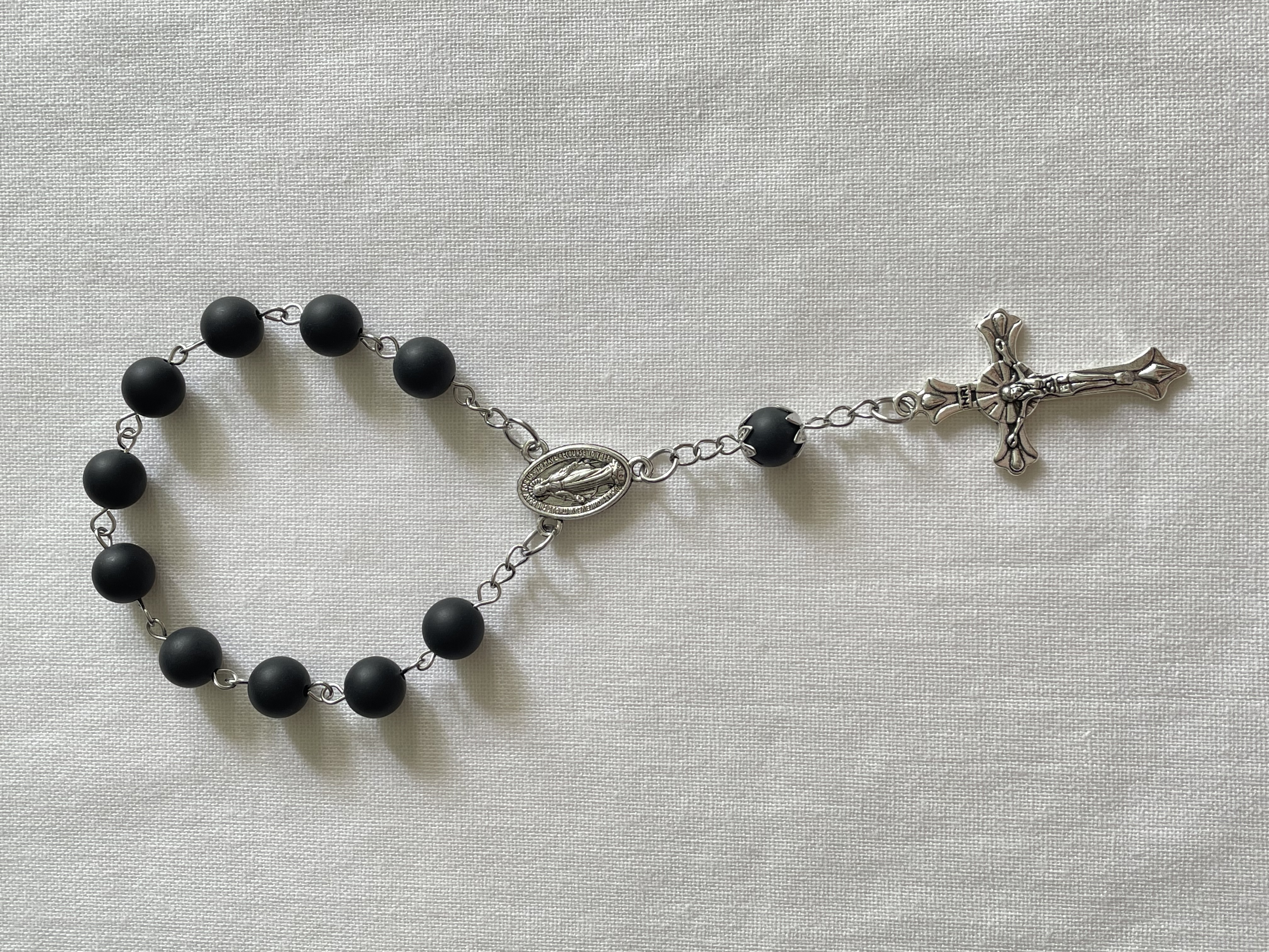 Matte Black Onyx One Decade Rosary