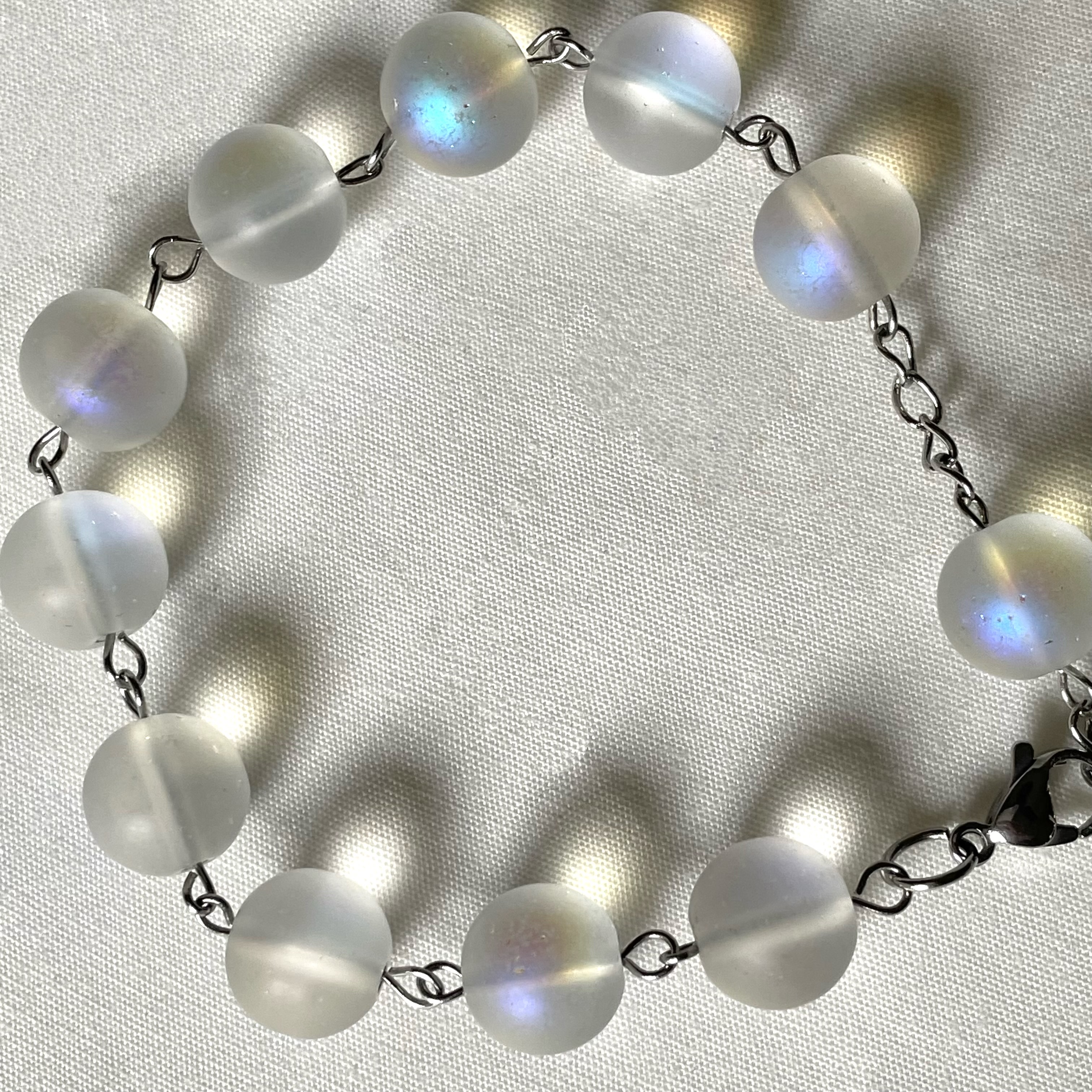 Frosted Glass Rosary Bracelet