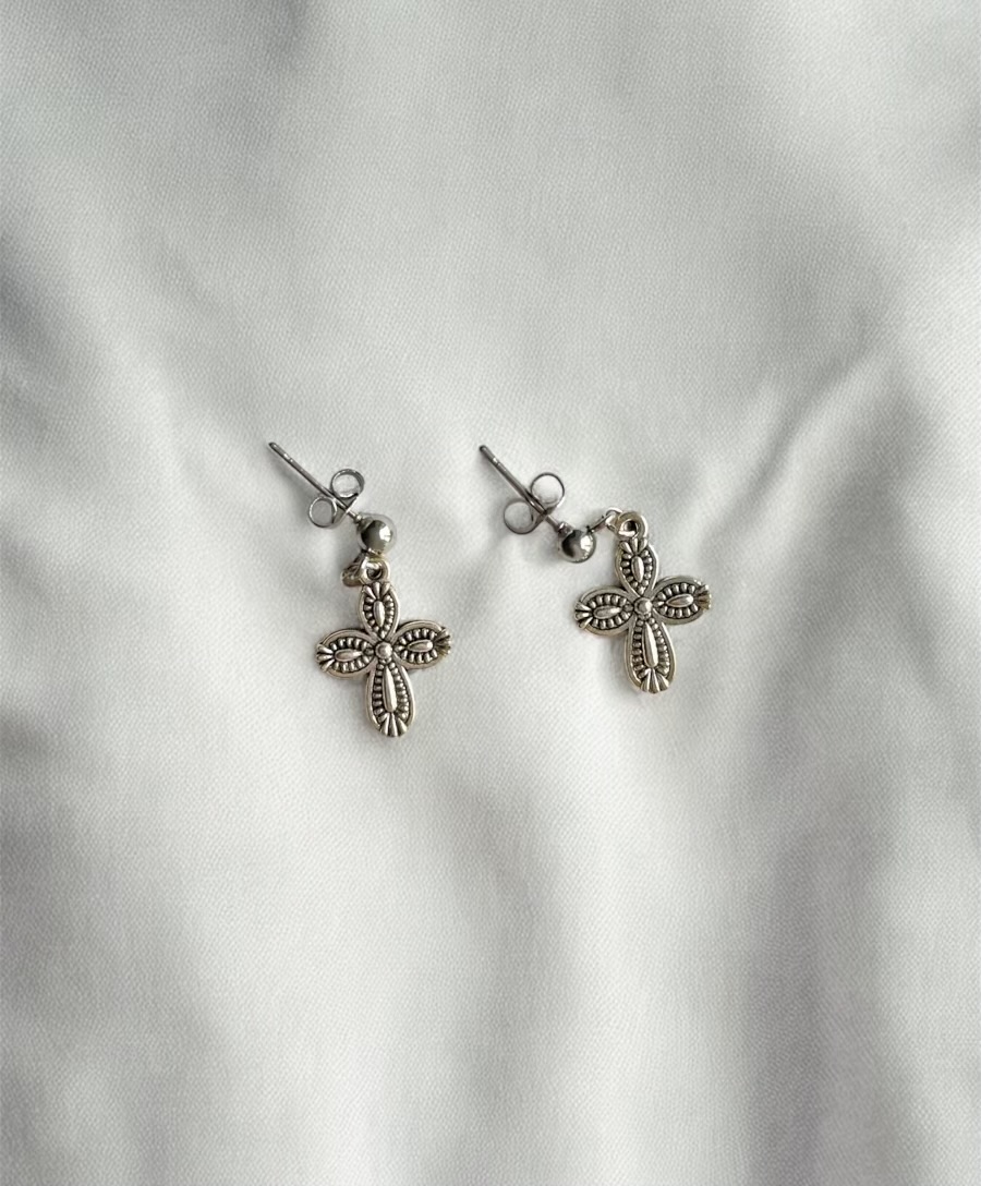 Ornate Cross Earrings