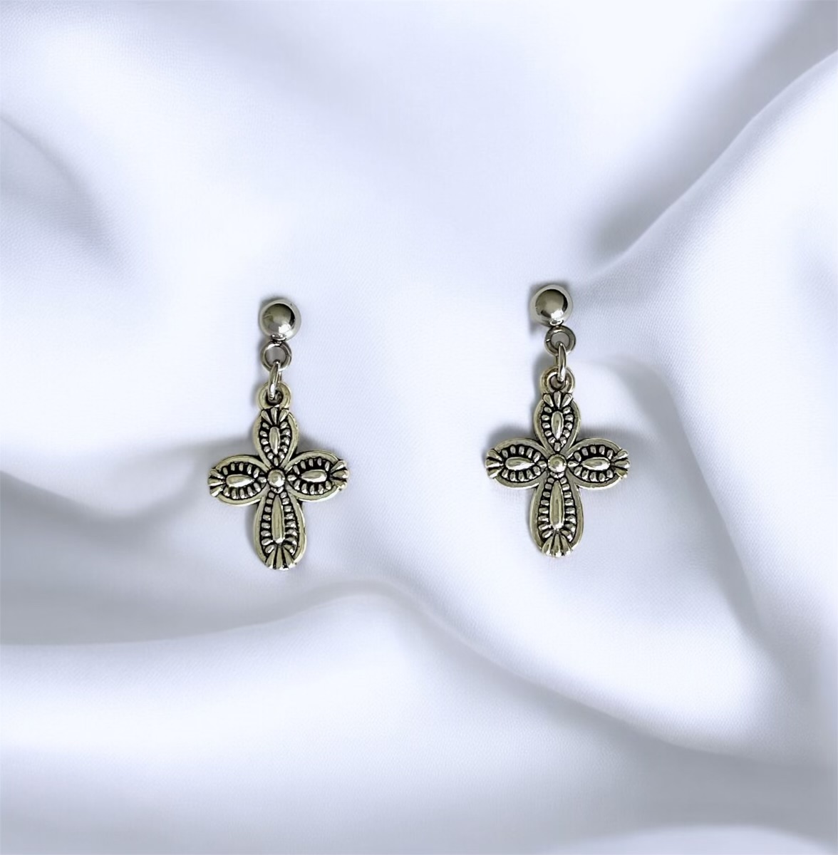 Ornate Cross Earrings