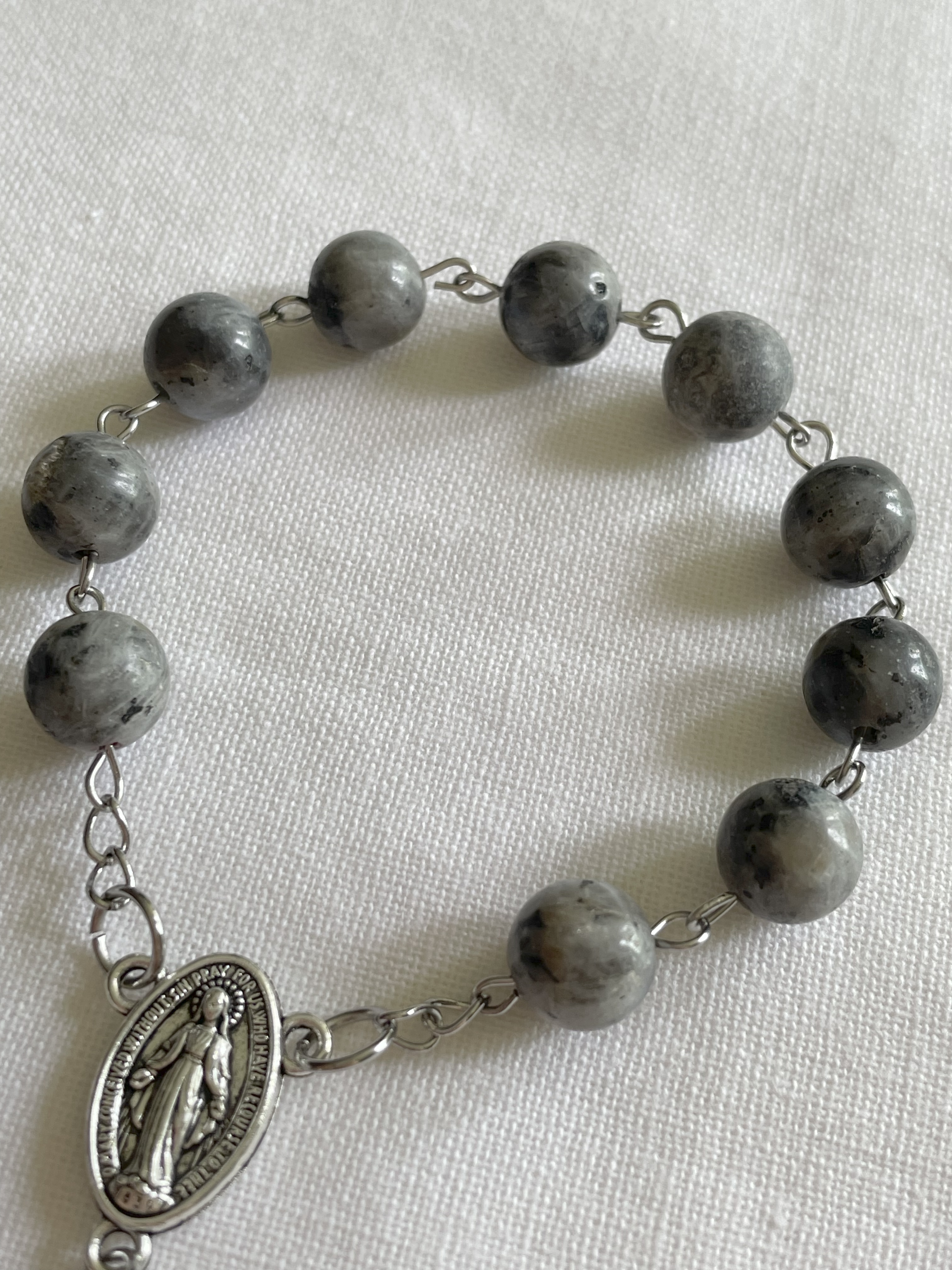 Grey Larvikite One Decade Rosary