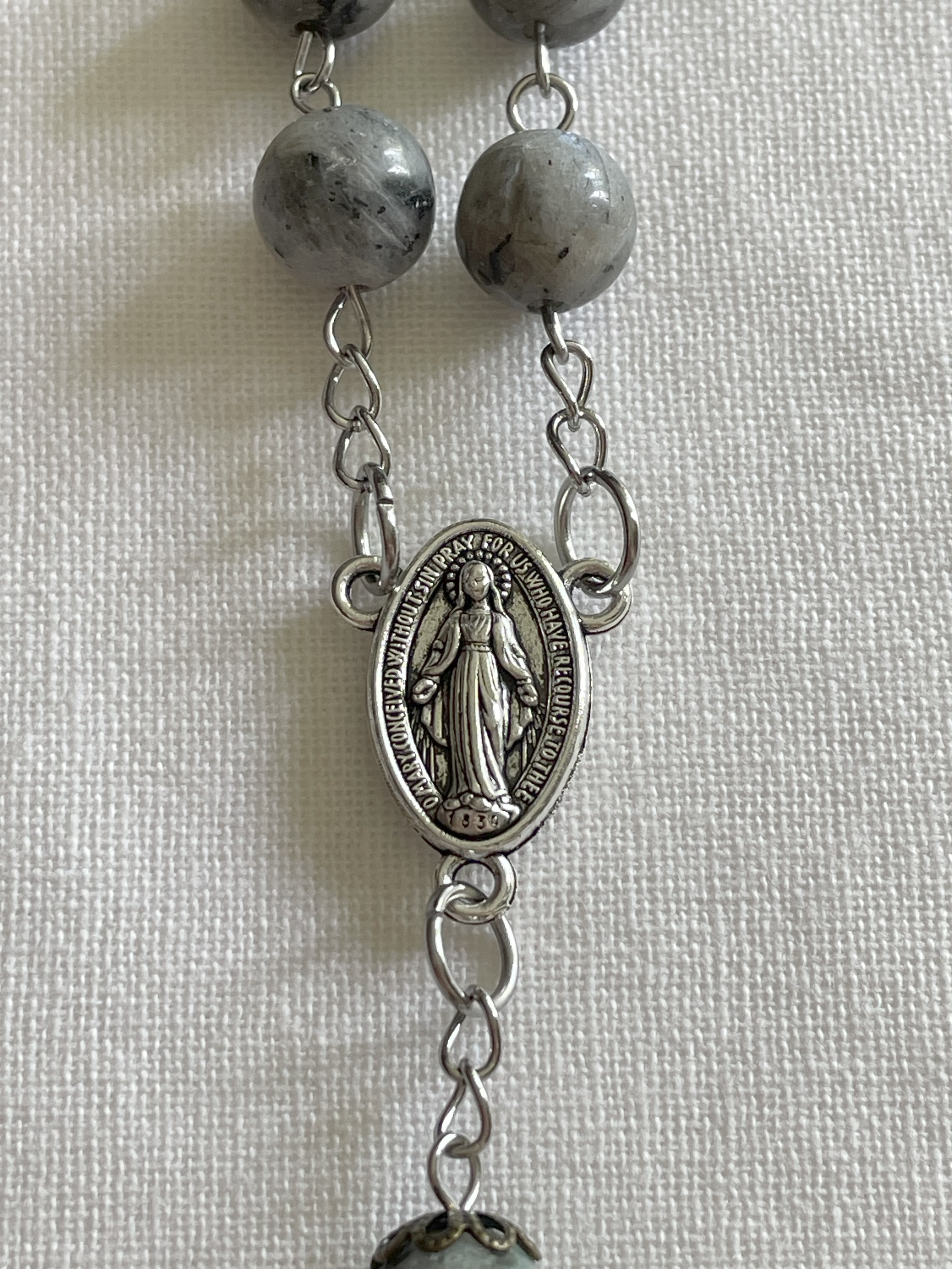 Grey Larvikite One Decade Rosary