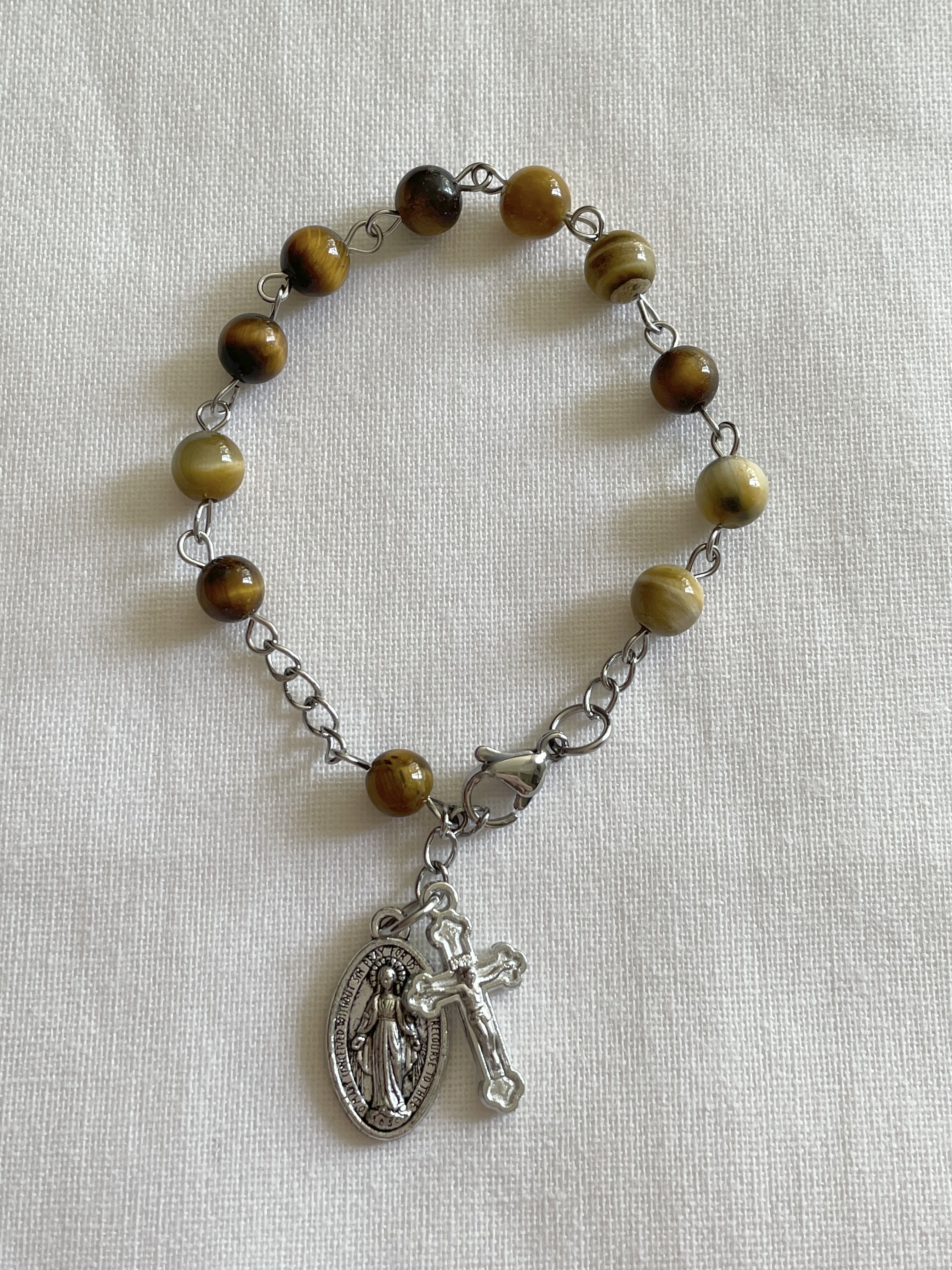 Tiger Eye Rosary Bracelet