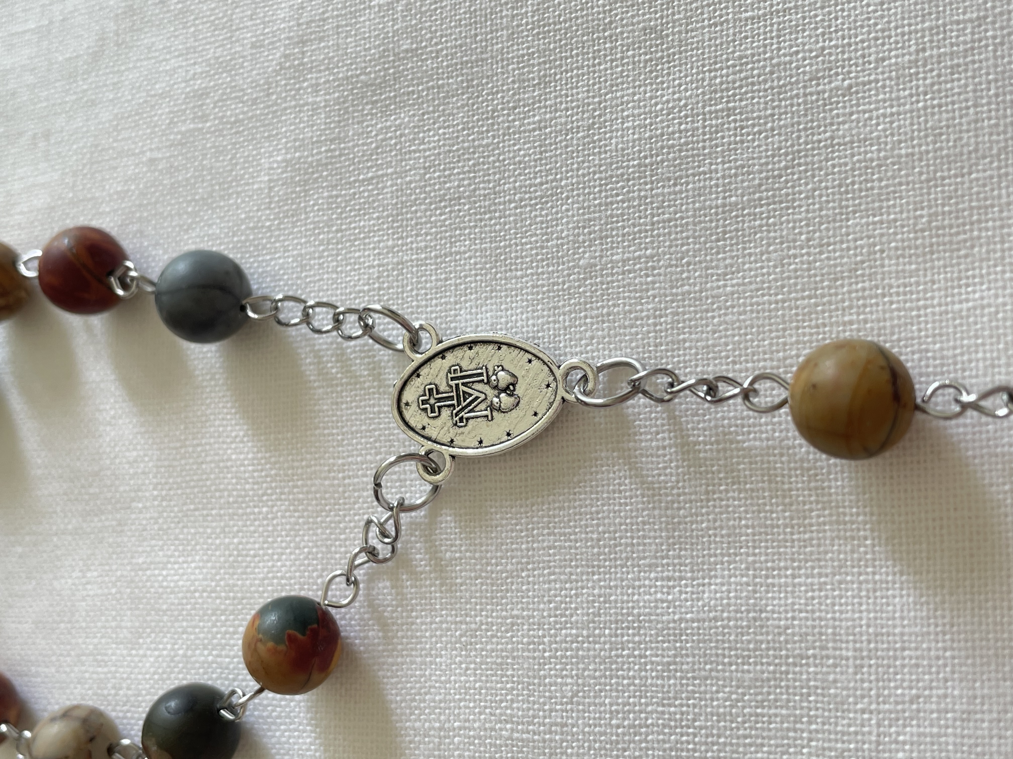 Matte Picasso Jasper One Decade Rosary