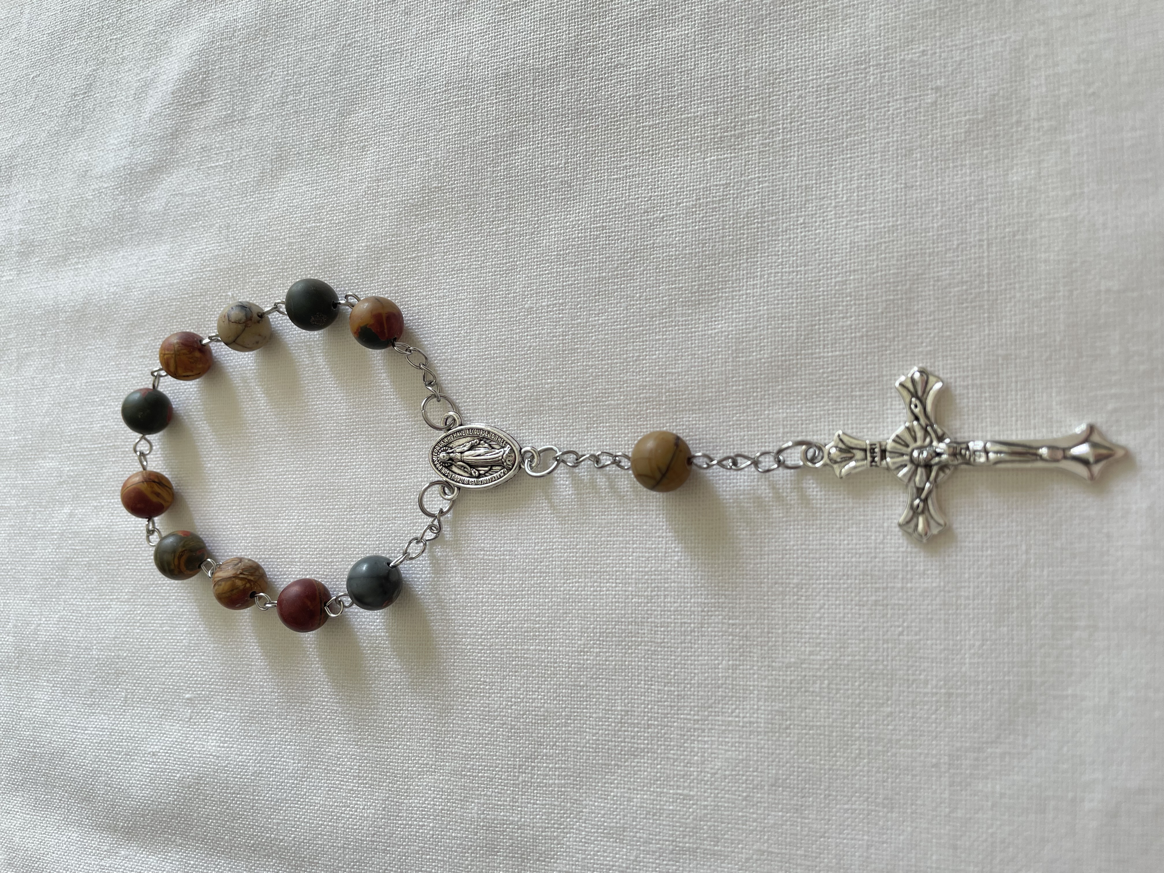 Matte Picasso Jasper One Decade Rosary