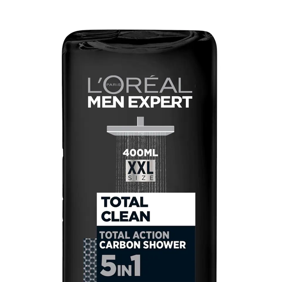 L'Oreal Men Expert Total Clean Shower Gel 400Ml (Pack of 4)