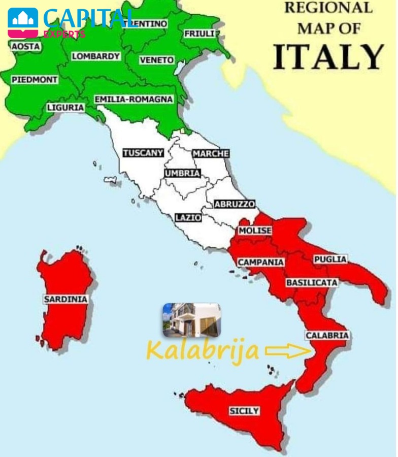 Italijoje, Kozencos prov., Acquappesa miestelyje, parduodamas 9 kamb. namas su vaizdu į jūrą