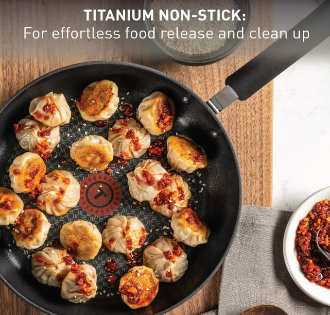 Ultimate Hard Anodized Nonstick Cookware Set 17 Piece, Oven Broiler Safe 400F, Lid Safe 350F, Kitchen Cooking Set w/ Fry Pans, Saucepans, Saute Pan, Griddle, Pots and Pans, Dishwasher Safe Black
