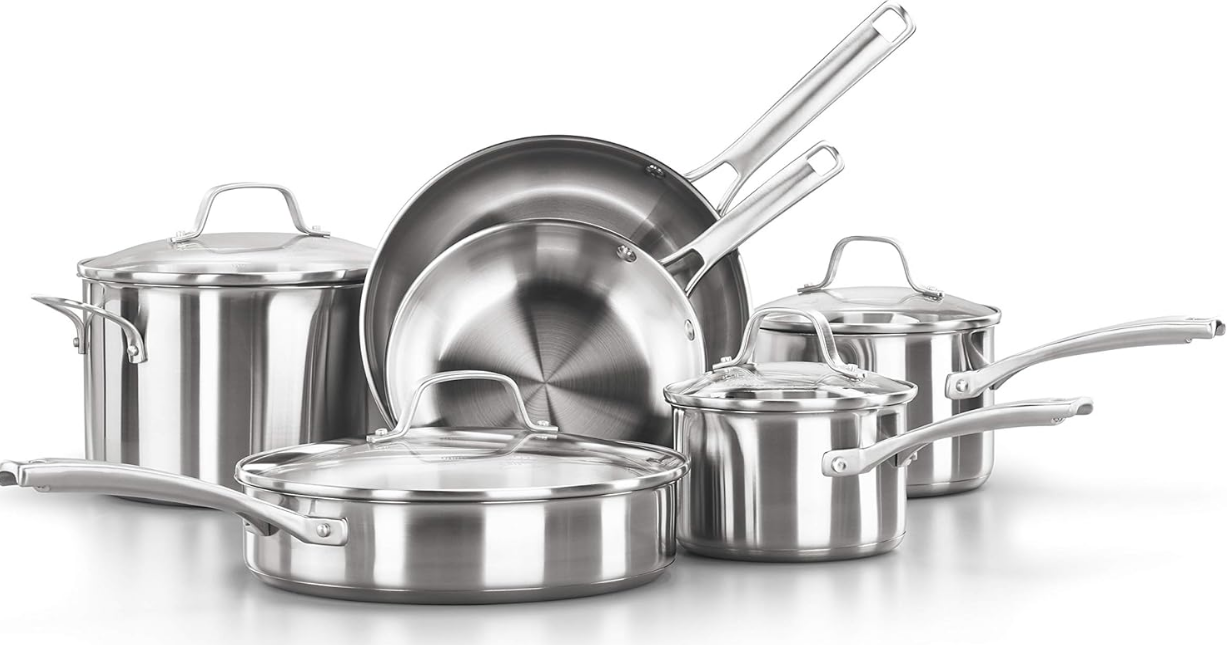 Classic Stainless Steel 10-Piece Cookware Set