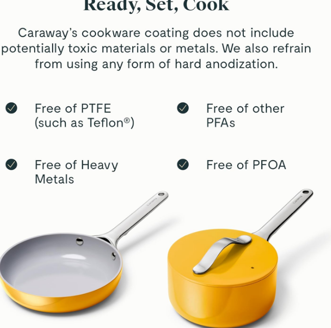 Mini Cookware Set - Non-Stick Ceramic Fry Pan (1.05 qt, 8") & Sauce Pan (1.75 qt) - Non Toxic, PTFE & PFOA Free - Oven Safe & Stovetop Agnostic (Gas, Electric & Induction) - Marigold