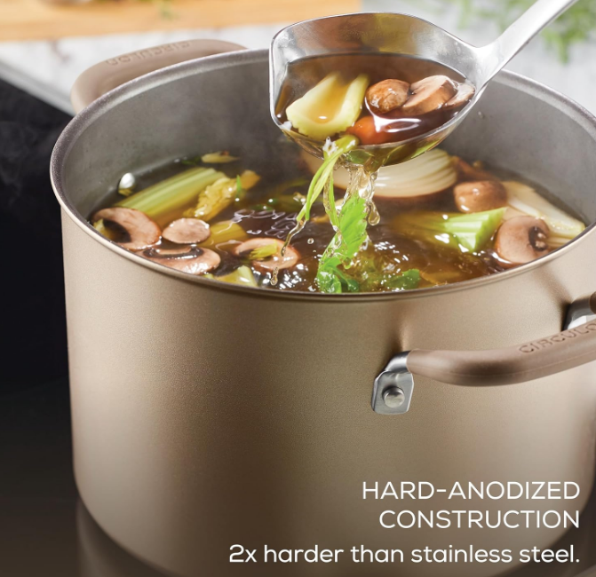 Premier Professional Hard Anodized Nonstick Cookware Induction Pots and Pans Set, 12 Piece, Bronze