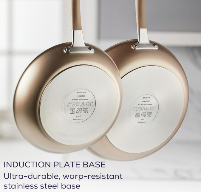 Premier Professional Hard Anodized Nonstick Cookware Induction Pots and Pans Set, 12 Piece, Bronze