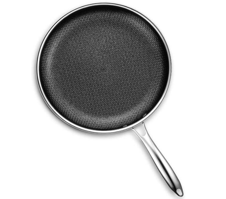Hybrid Nonstick 12-Inch Fry Pan with Tempered Glass Lid, Stay-Cool Handle, Dishwasher and Oven Safe, Induction Ready, Compatible with All Cooktops