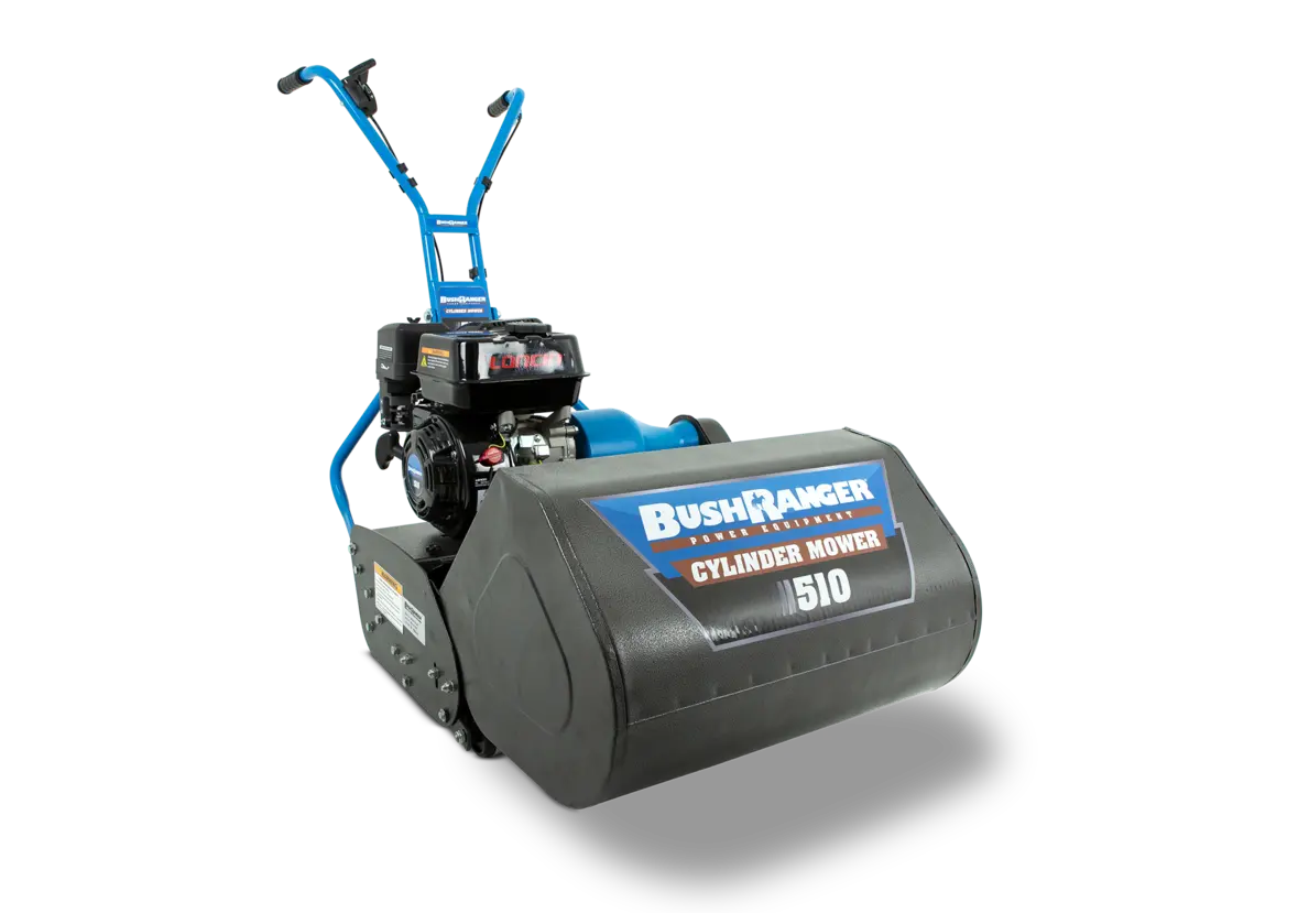Bushranger 510CM Cylinder Mower 6 Blade Split Rear Roller Loncin Engine