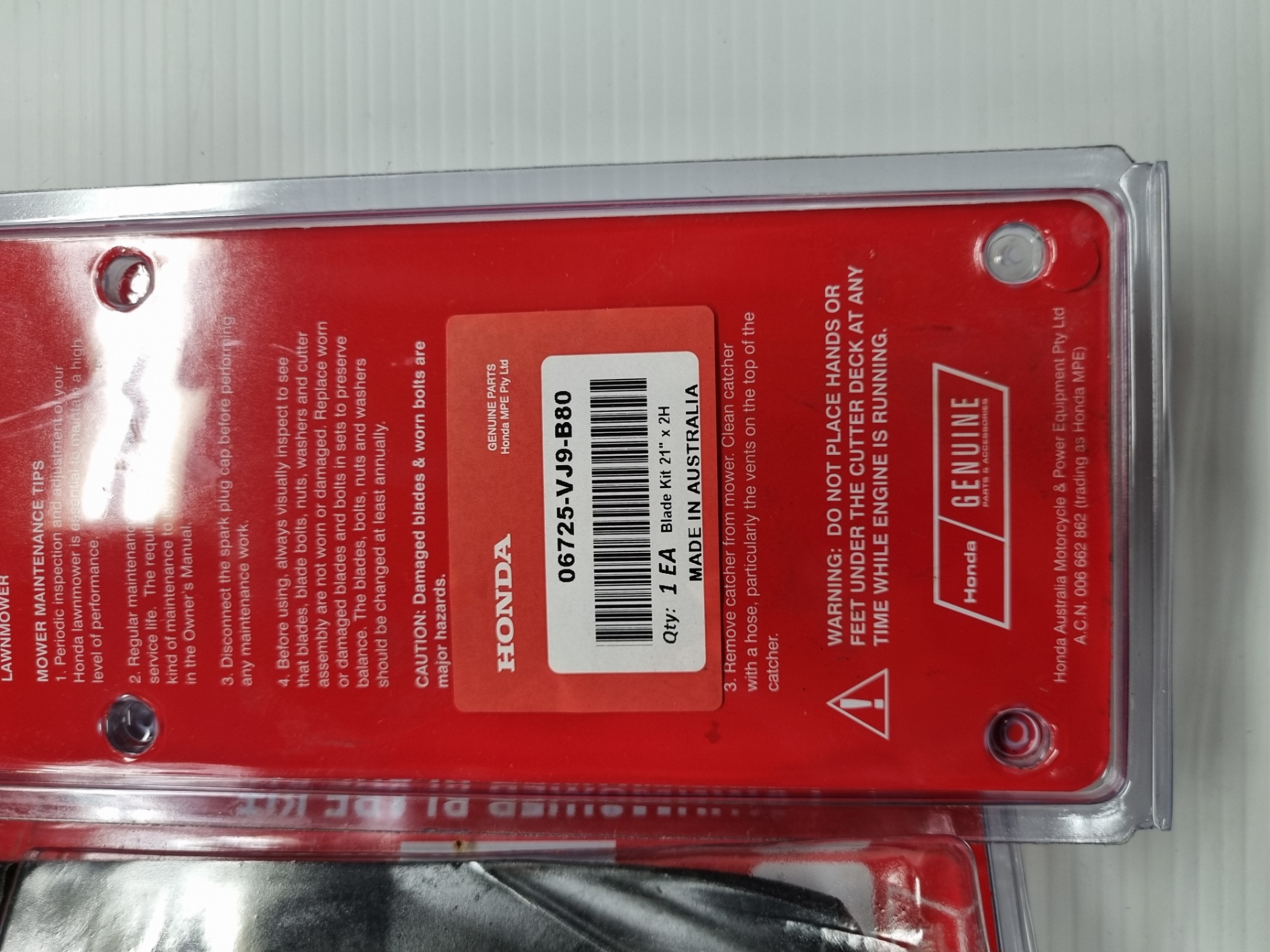 Honda HRU216 Hi-Lift Blade 4 Pack 06725-VJ9-B80