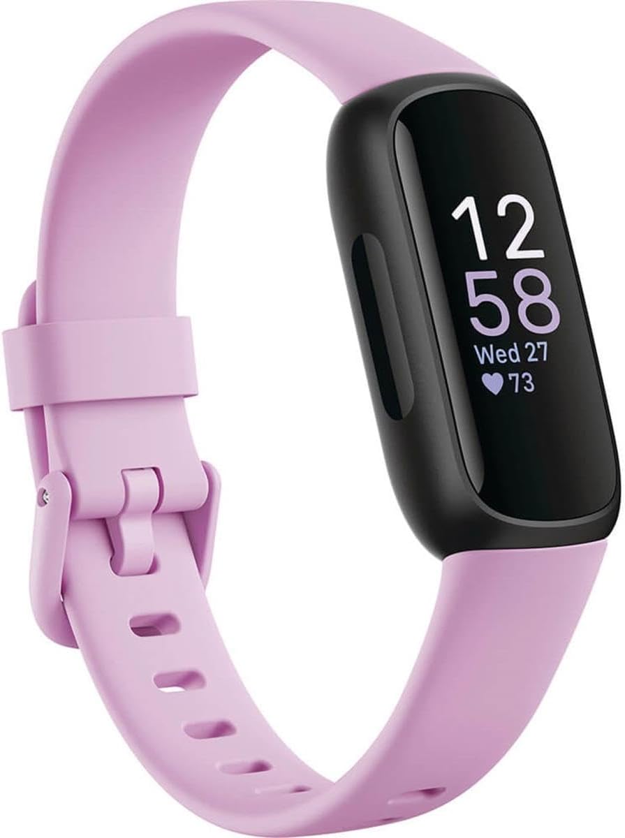 Fitbit Inspire 3 Health &-Fitness-Tracker with Stress Management,e, Lilac, One Size (S & L Bands Included)