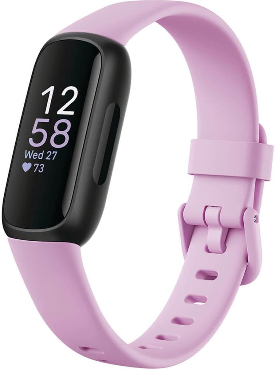 Fitbit Inspire 3 Health &-Fitness-Tracker with Stress Management,e, Lilac, One Size (S & L Bands Included)