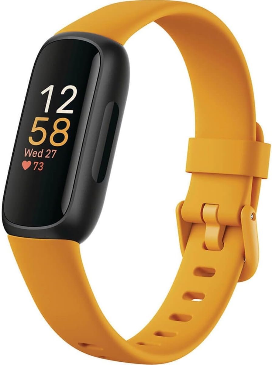Fitbit Inspire 3 Health &-Fitness-Tracker with Stress Management, Morning Glow, One Size (S & L Bands Included)