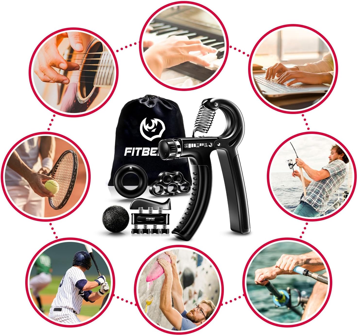 FitBeast Grip Strengthener Forearm Strengthener Hand Grips Strengthener Kit