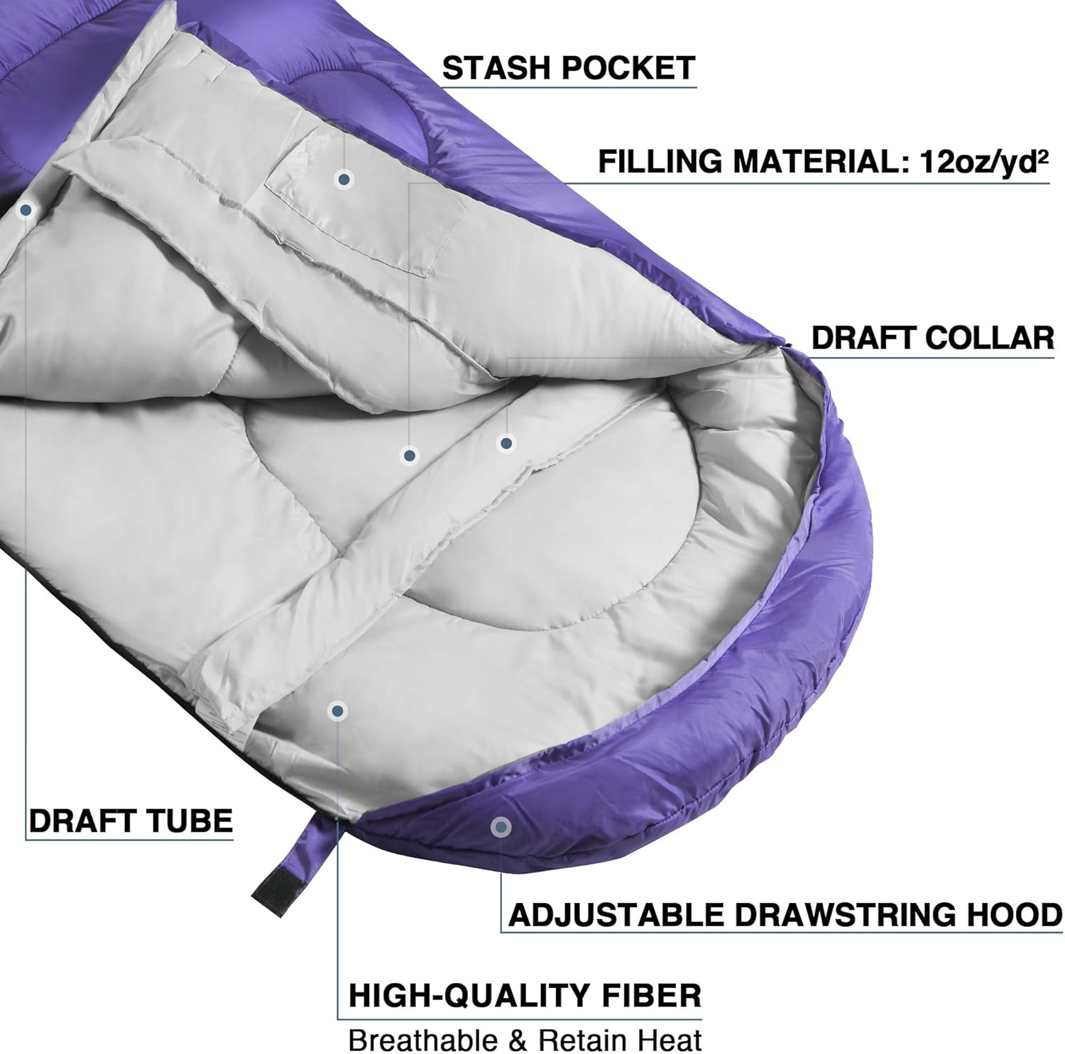 Atarashi Camping Sleeping Bag- 4 Seasons for Adults
