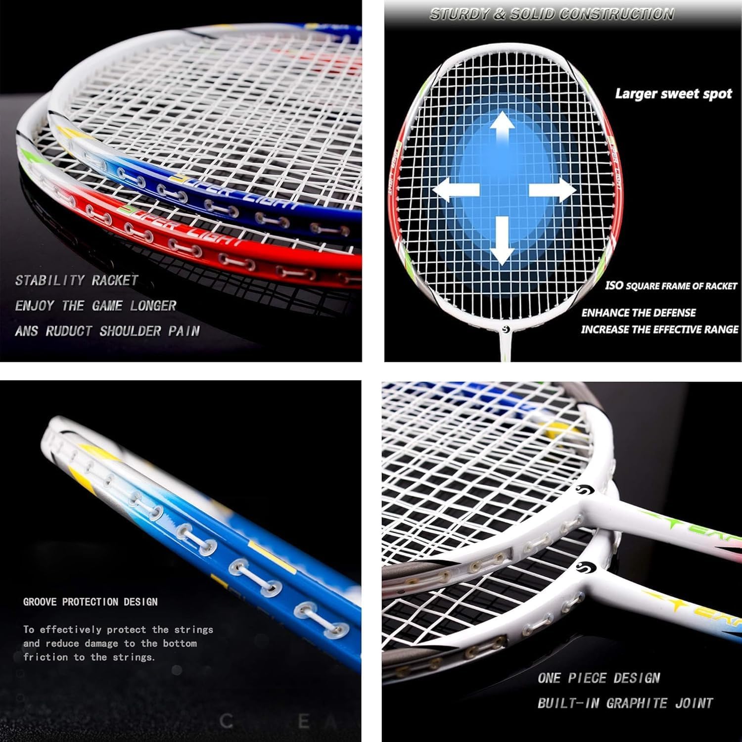 Senston Badminton Rackets Set of 2