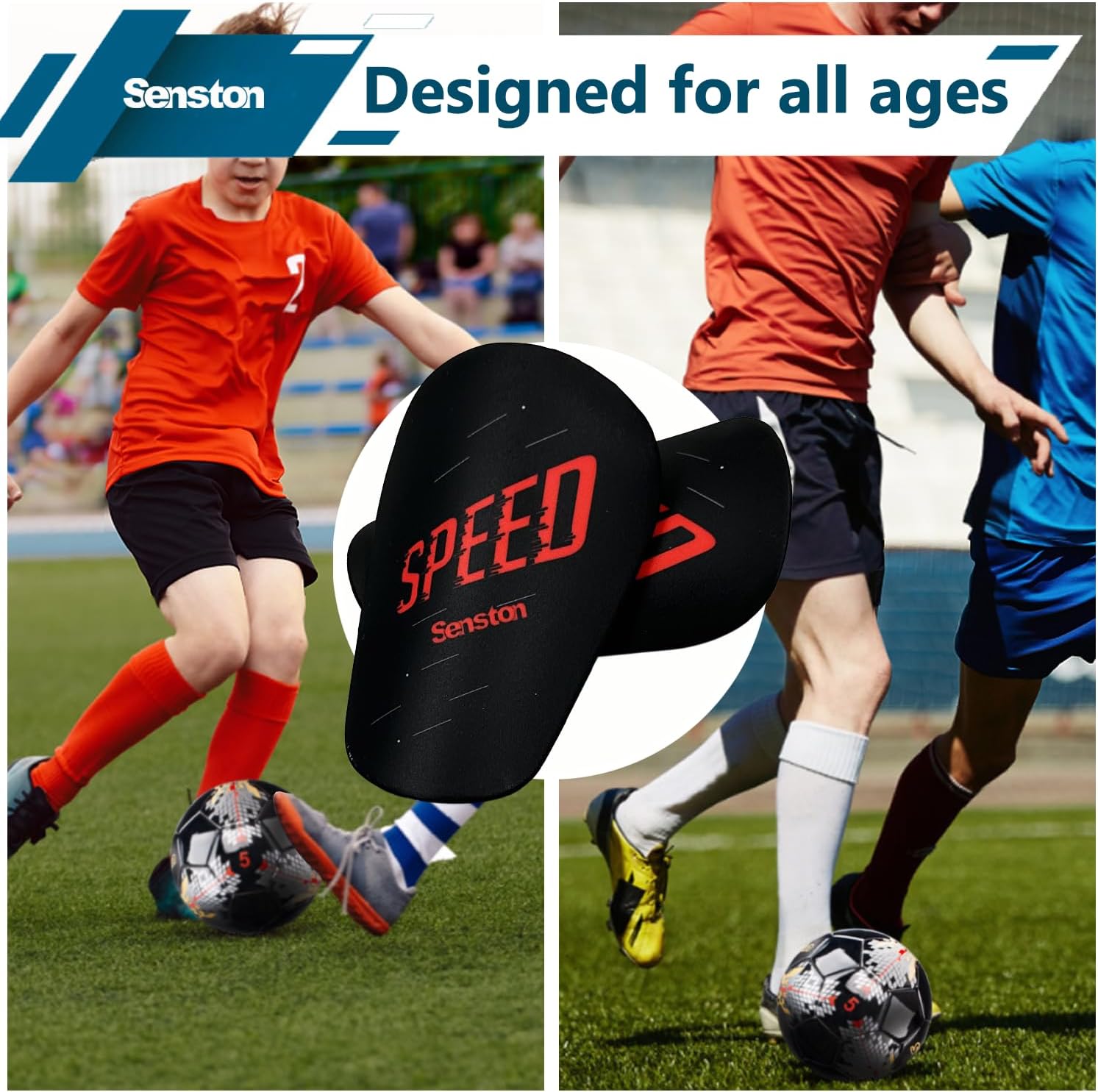 Senston Soccer Shin Guards for KidsYouth Black