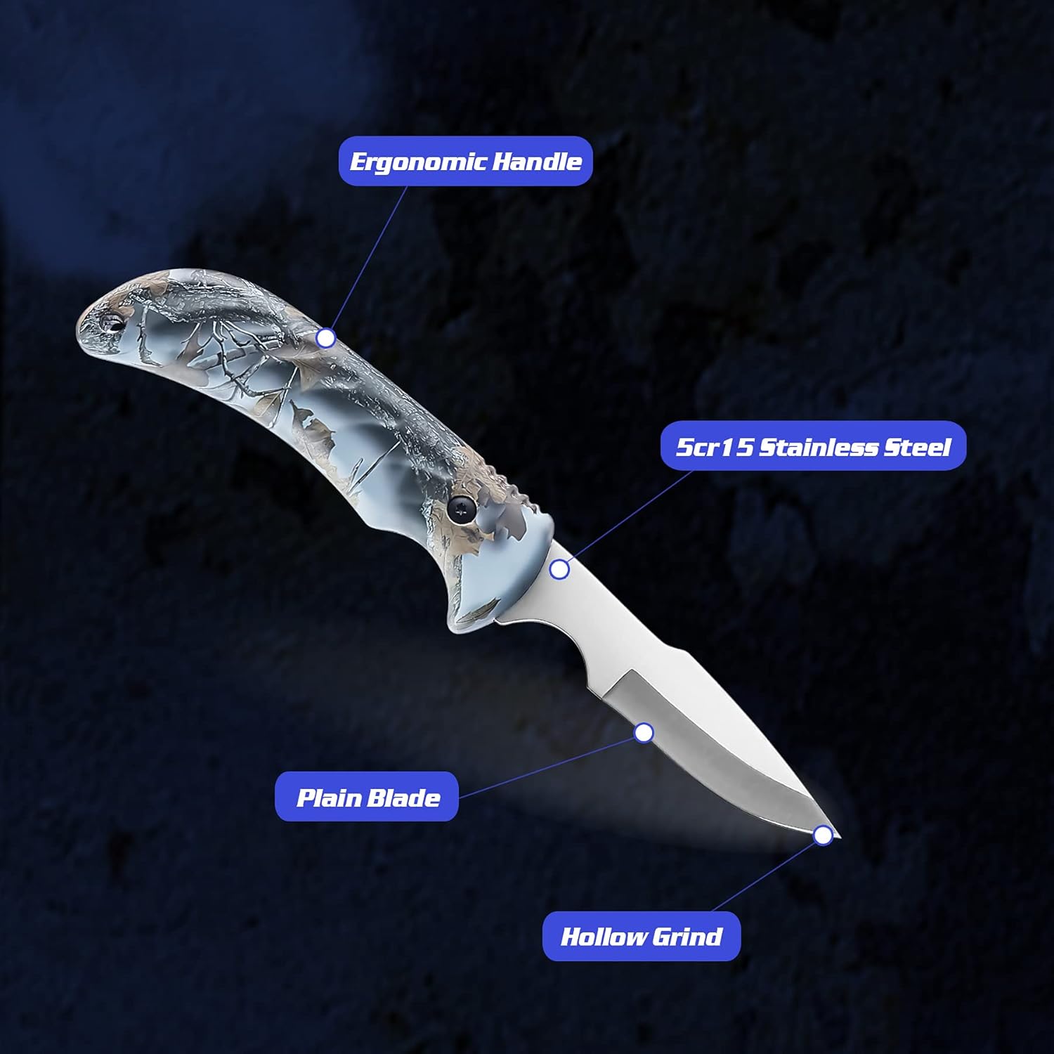 KNINE OUTDOORS 4-piece Hunting Knife and Saw Combo Set