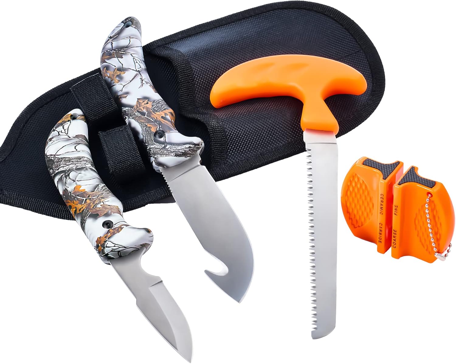 KNINE OUTDOORS 4-piece Hunting Knife and Saw Combo Set