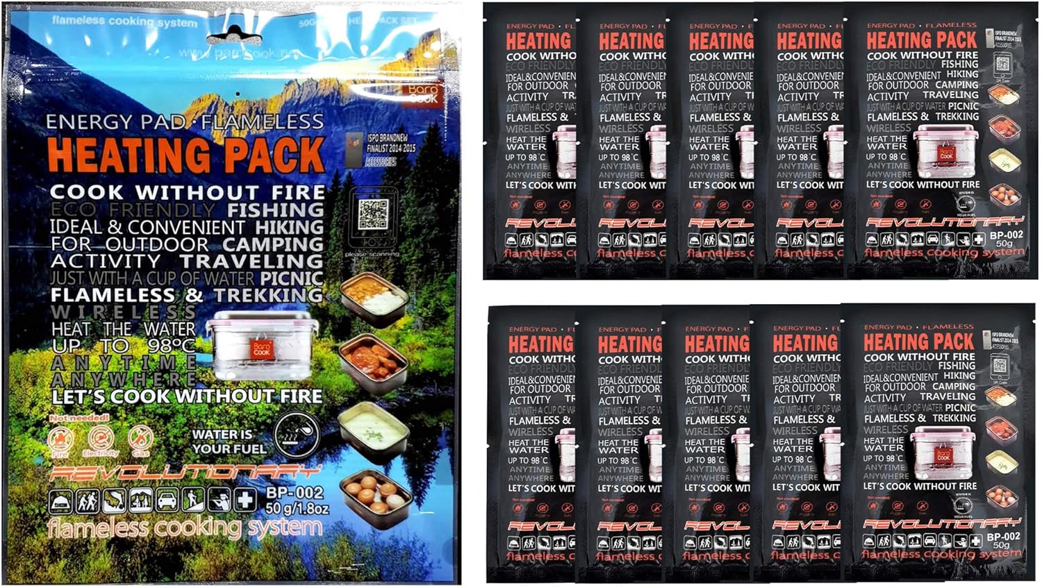 BP-002 Barocook Baropack Flameless Heating Packs 50g (10pcs) 