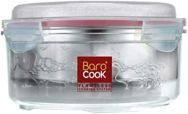 BC-010 Barocook Round Flameless Cookware 900 ml 30 oz- Portable Heating Food Container for Camping, Hiking, Fishing, Hunting & Outdoor Cooking– Heat Food Without Fire or Stove
