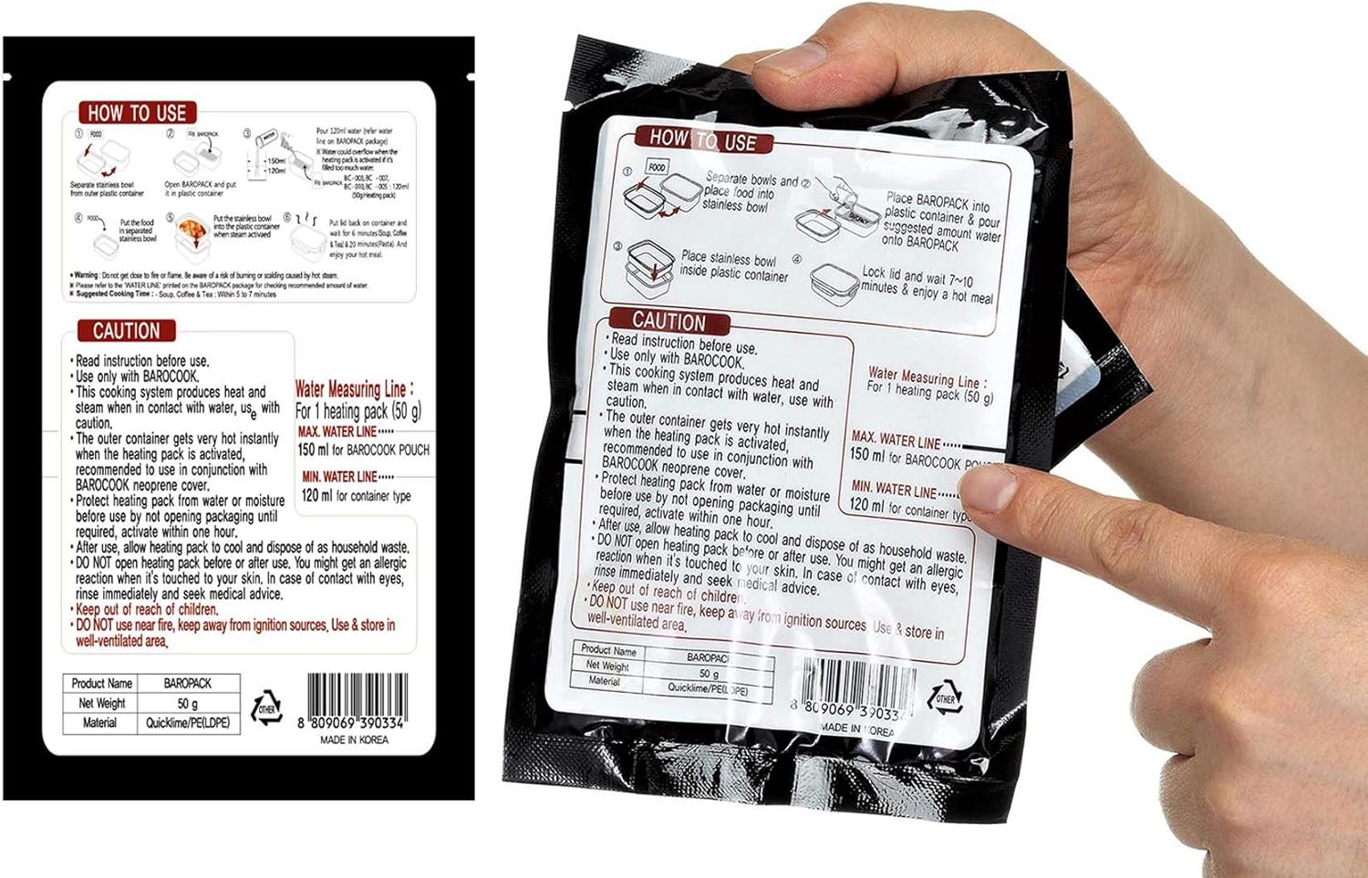 BP-002 Barocook Baropack Flameless Heating Packs 50g (10pcs) 