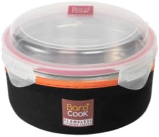 BC-010 Barocook Round Flameless Cookware 900 ml 30 oz- Portable Heating Food Container for Camping, Hiking, Fishing, Hunting & Outdoor Cooking– Heat Food Without Fire or Stove