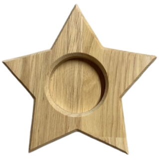 Support bougies en étoile en bois