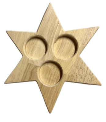 Support bougies en bois en forme d'étoile