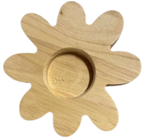 Porte-bougie en bois en forme de Fleur