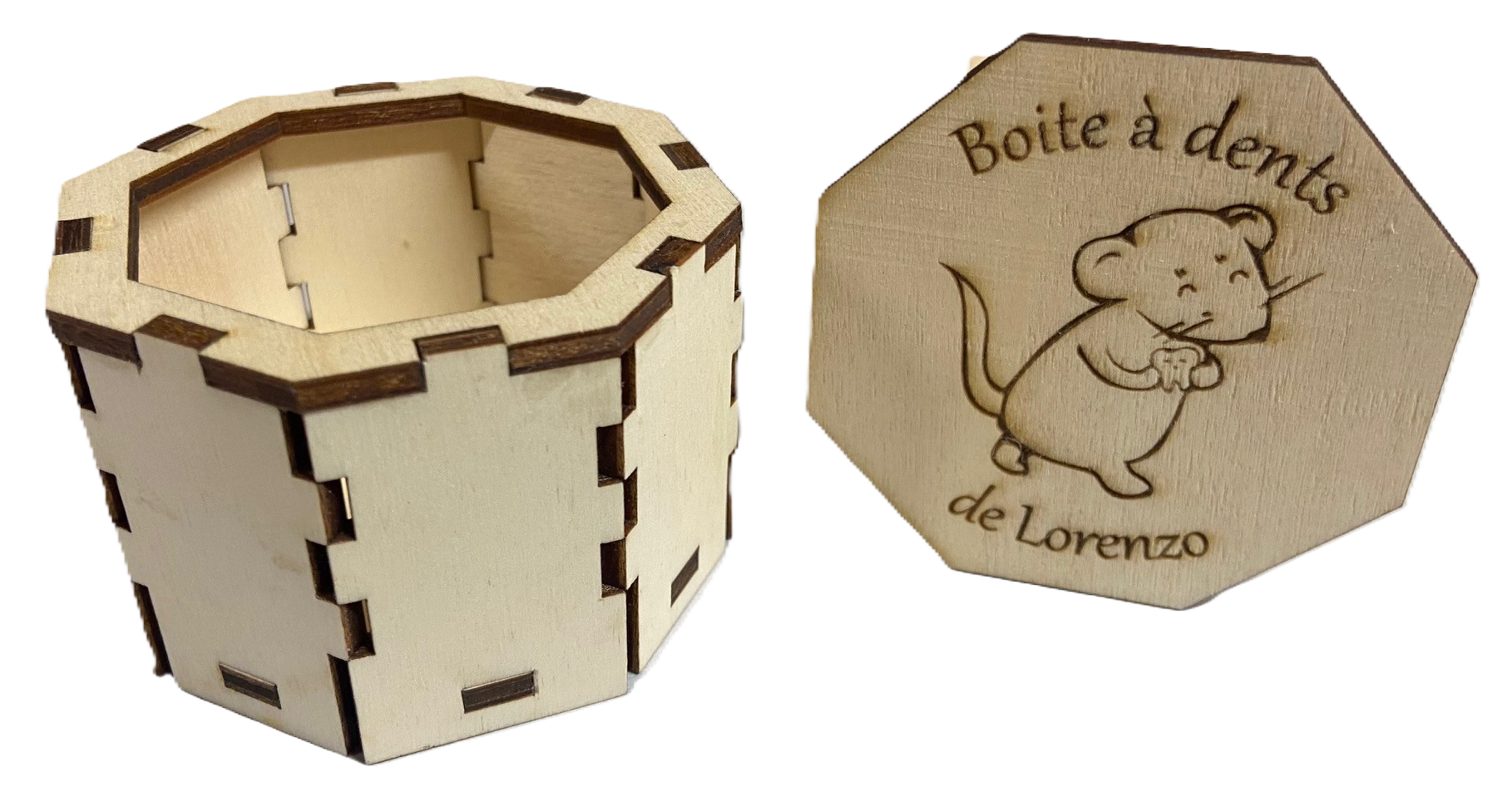 Boîte à dents de lait, D7.5cm hauteur 5.3cm