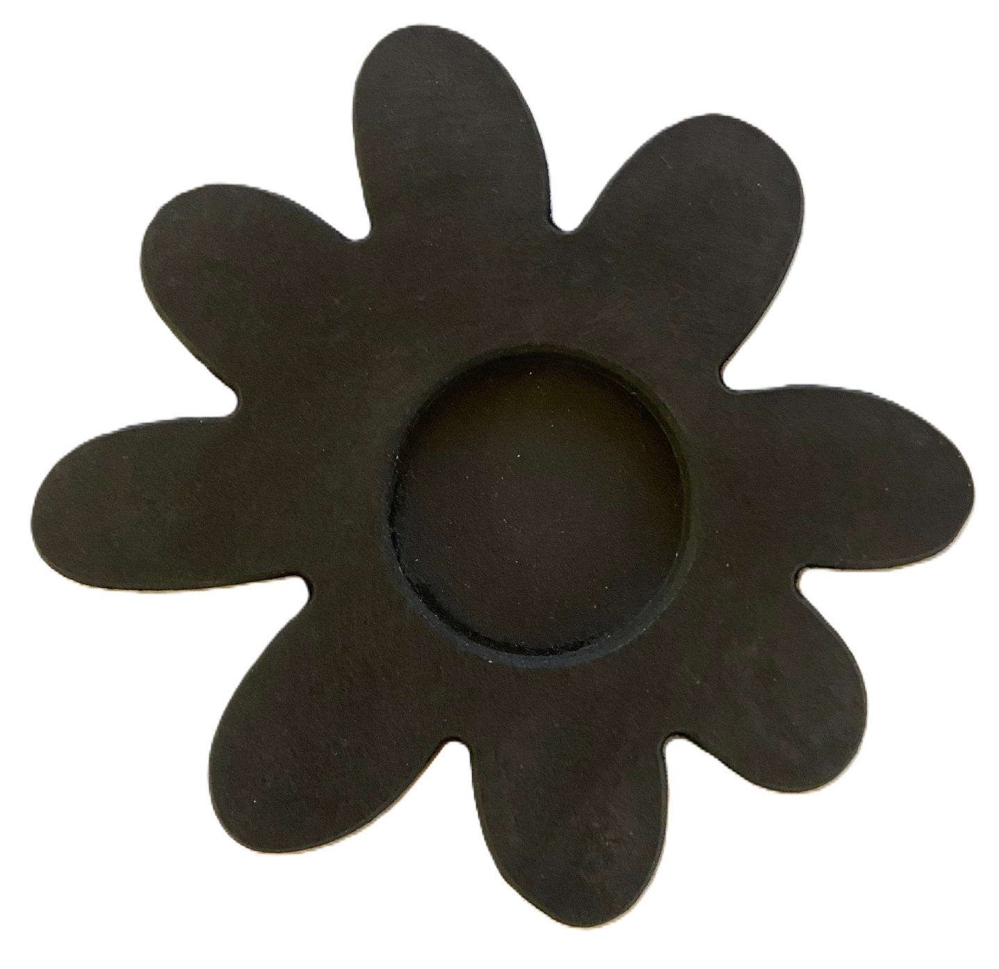 Porte-bougie en bois en forme de Fleur