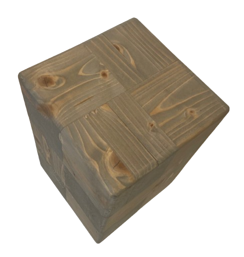 Tabouret " Cube" en bois 