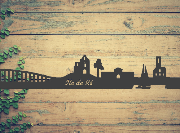 Décoration Murale en Bois Skyline Ile de Ré