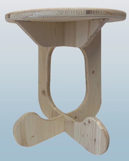 Table d'appoint 2 pieds arrondis