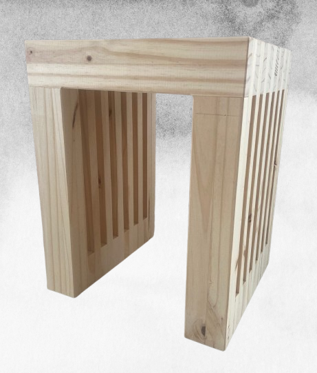 Tabouret d'appoint "Latte" en bois massif