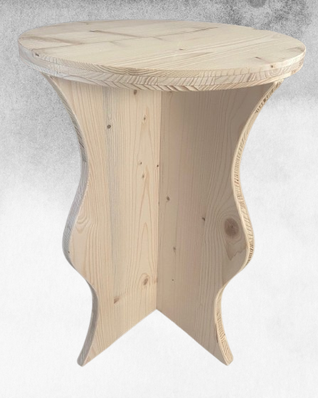 Tabouret d'appoint "Rond" en bois massif