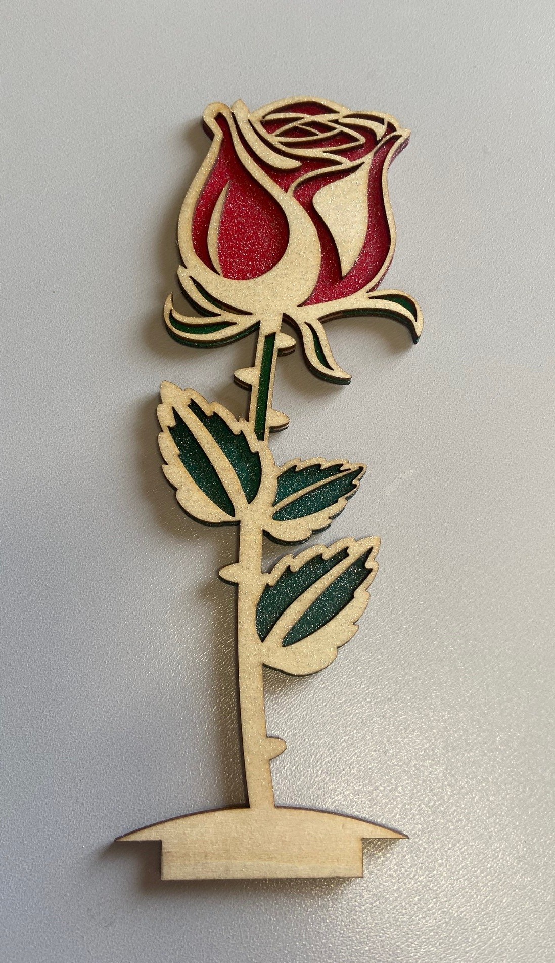 Spécial Fête de mère: Fleur sur socle en bois couleur