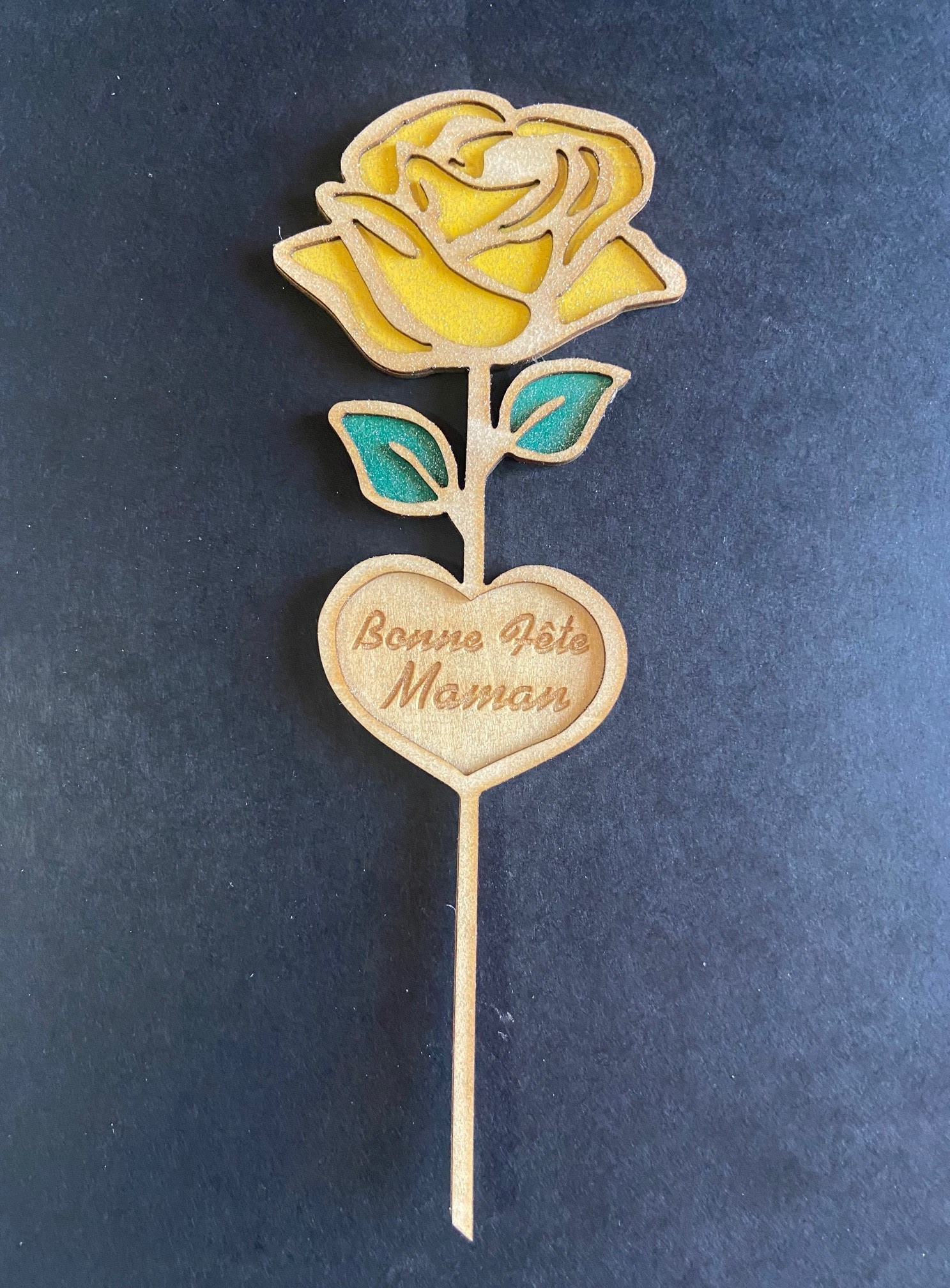 Spécial Fête de mère: Fleur à piquer bois couleur