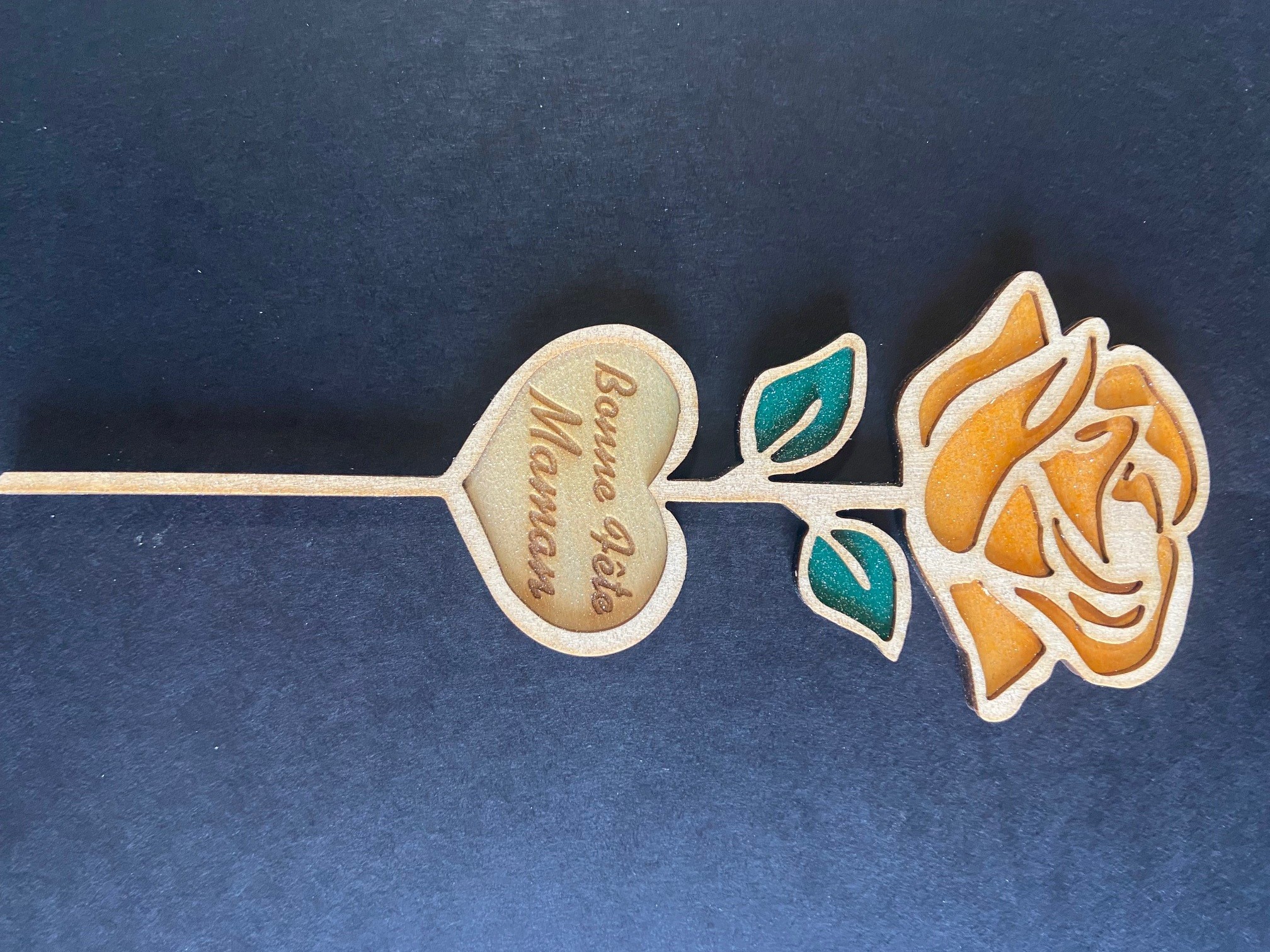 Spécial Fête de mère: Fleur à piquer bois couleur