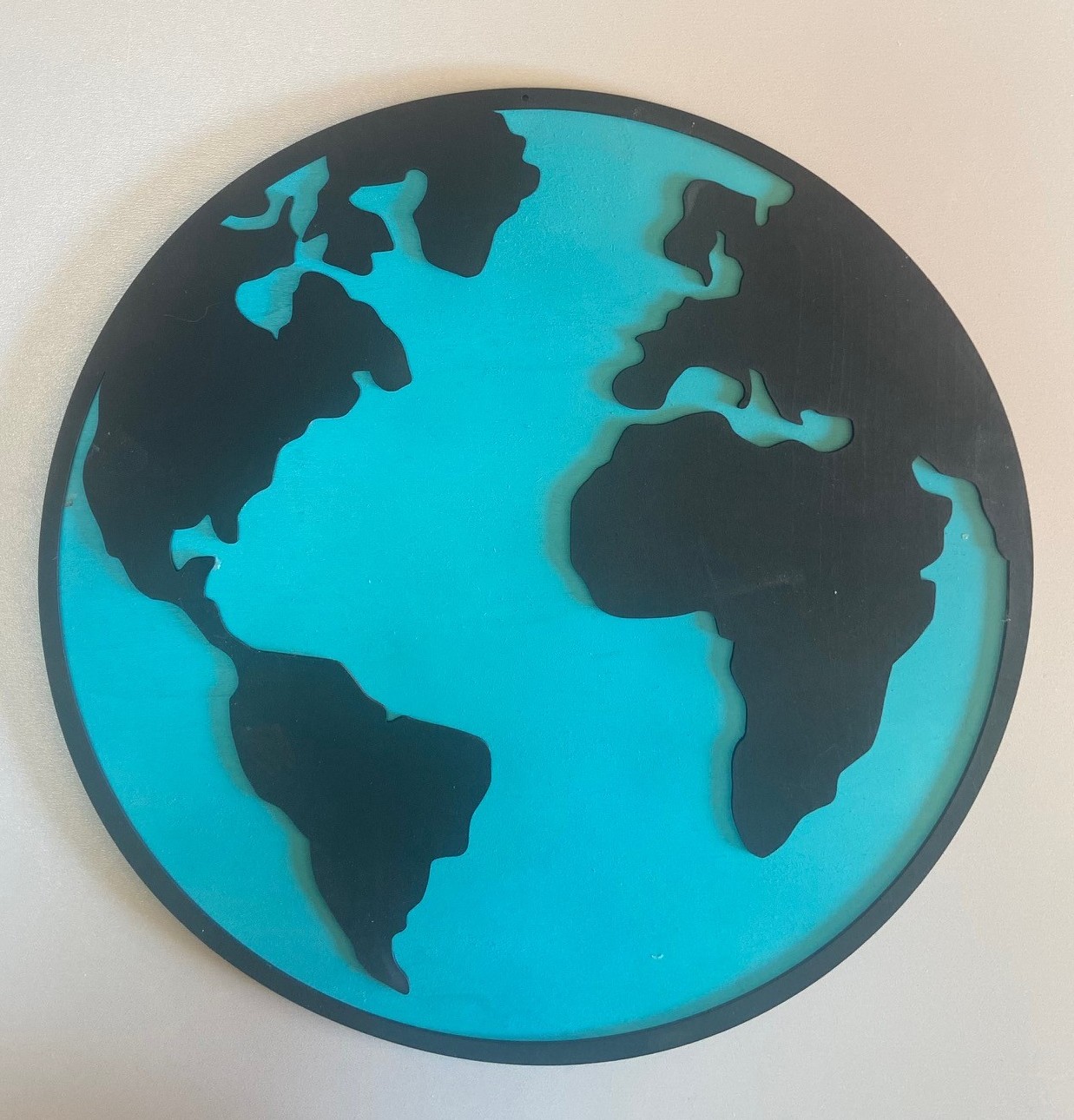 Décoration Murale en Bois-Globe Monde