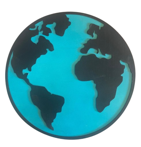 Décoration Murale en Bois-Globe Monde