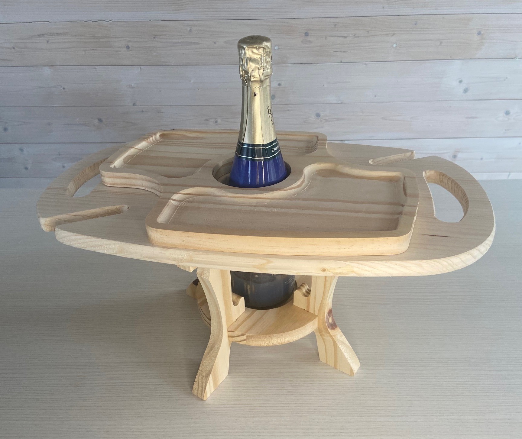 Porte 6 bouteilles "Plateau et verres"