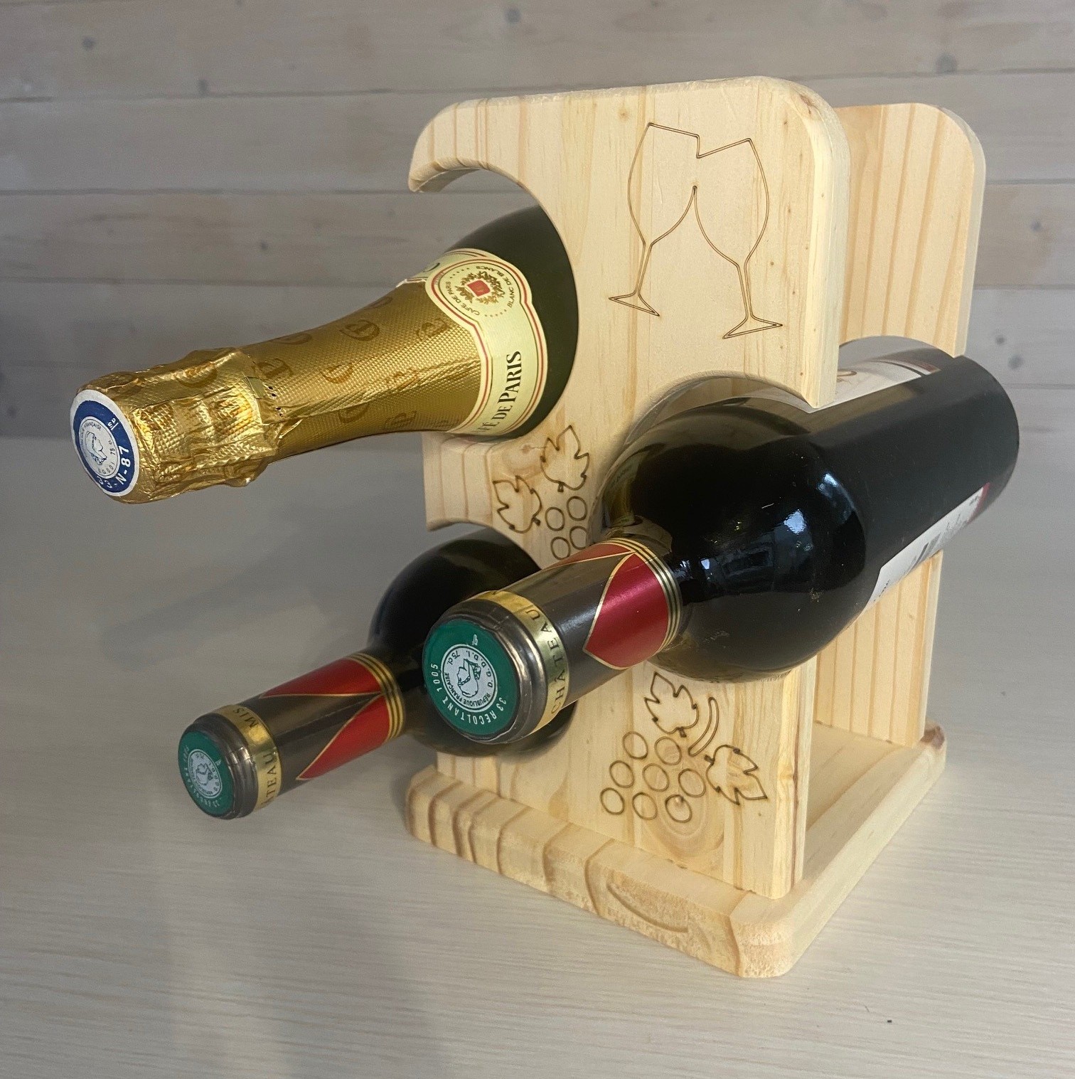 Porte 3 bouteilles "Grappe"