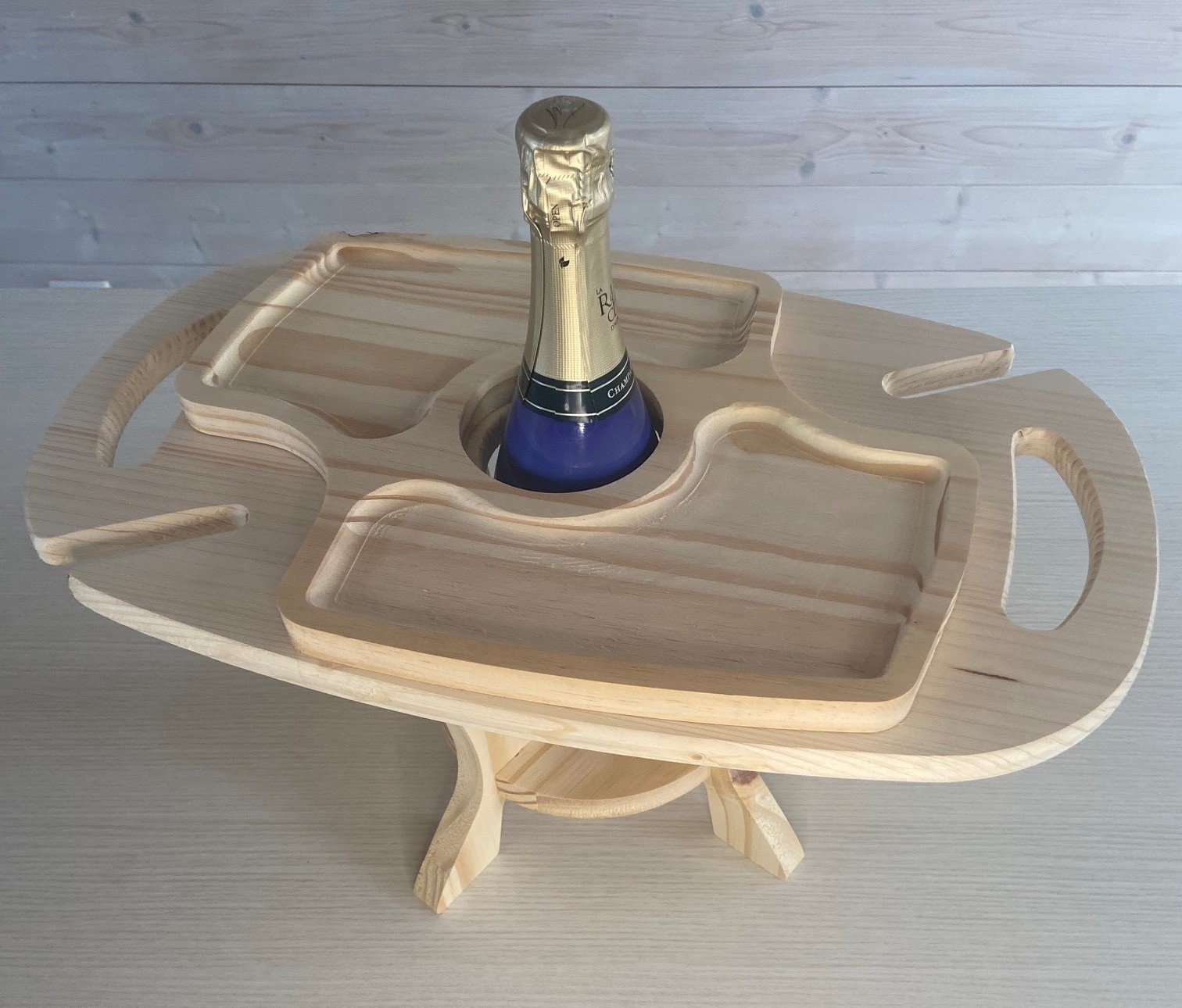 Porte 6 bouteilles "Plateau et verres"